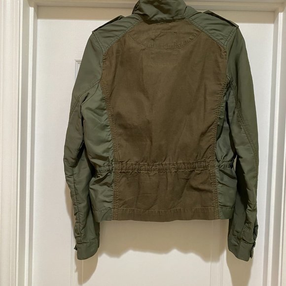 Lucky Brand Zip-up Utility Military Bomber Jacket Two Tone Army Green Sz Large - Picture 5 of 11